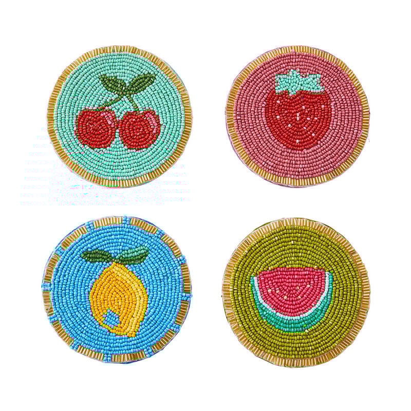 Fiesta Fruit Beaded Coasters Pack of 4