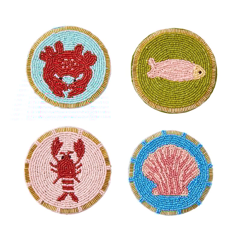Fiesta Sea Life Beaded Coasters Pack of 4