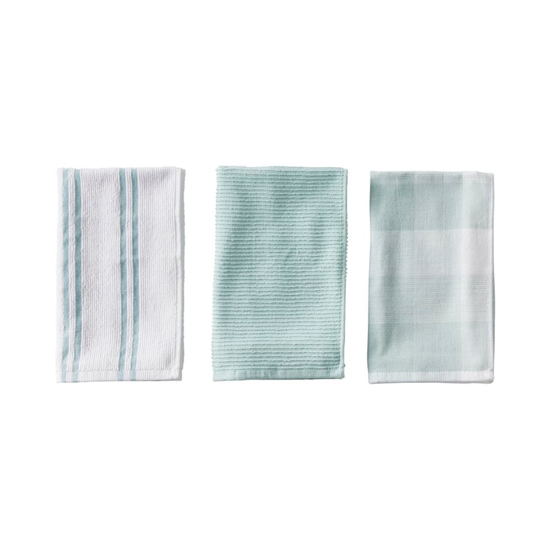 Essential Mint Check Tea Towels 3 Pack