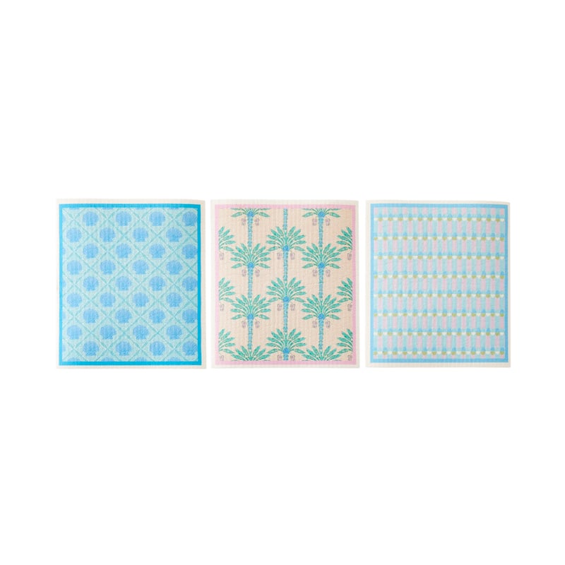 Printed Panama Dishcloth Pack of 3