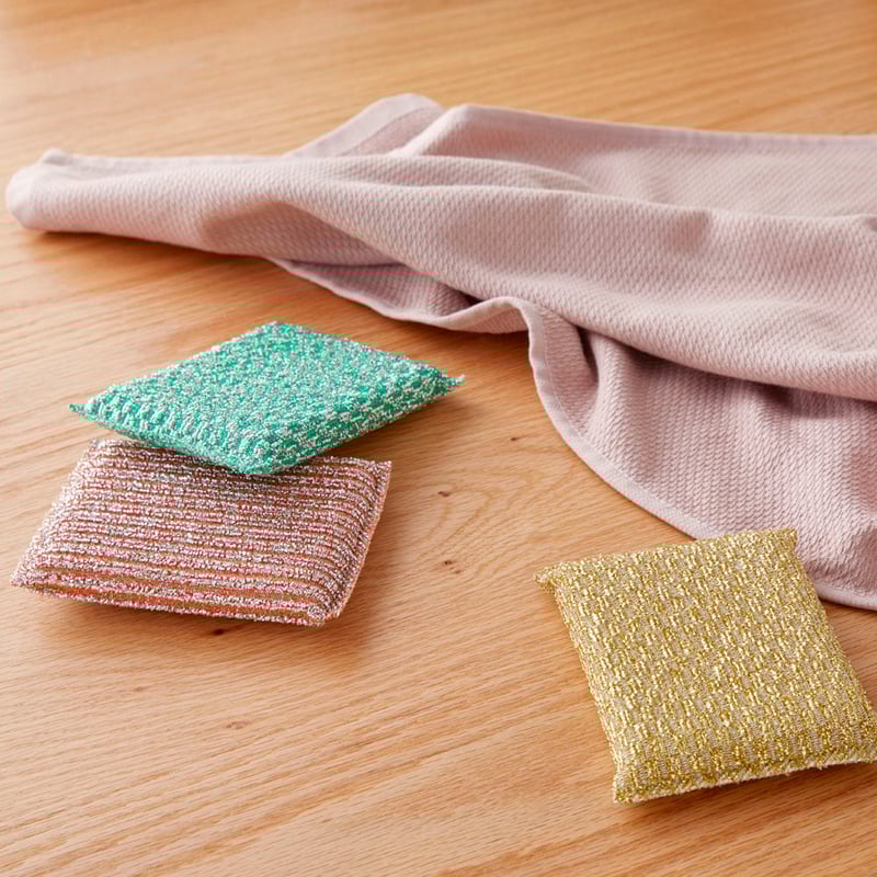 Remi Gold, Blaze & Green Metallic Thread Sponge Pack of 3