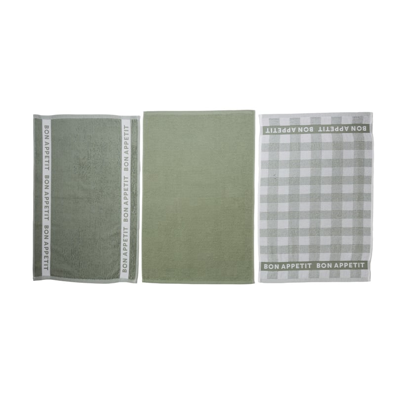 Australian Cotton Fern Tea Towel Pack of 3