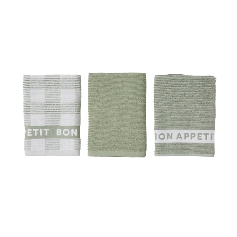 Australian Cotton Fern Tea Towel Pack of 3