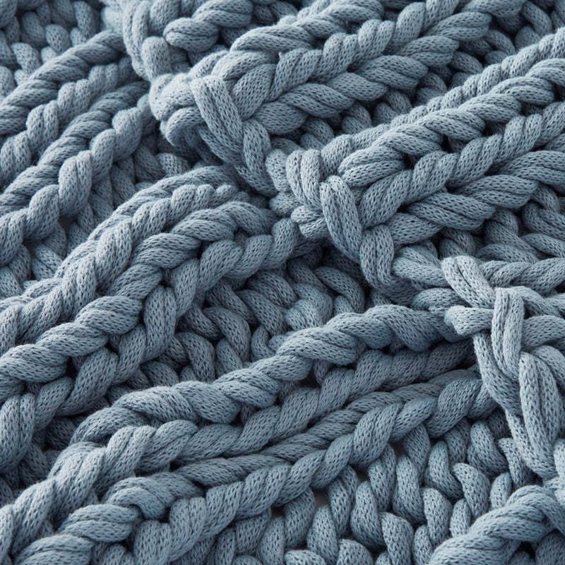 Newport Ashley Blue Chunky Knit Throw
