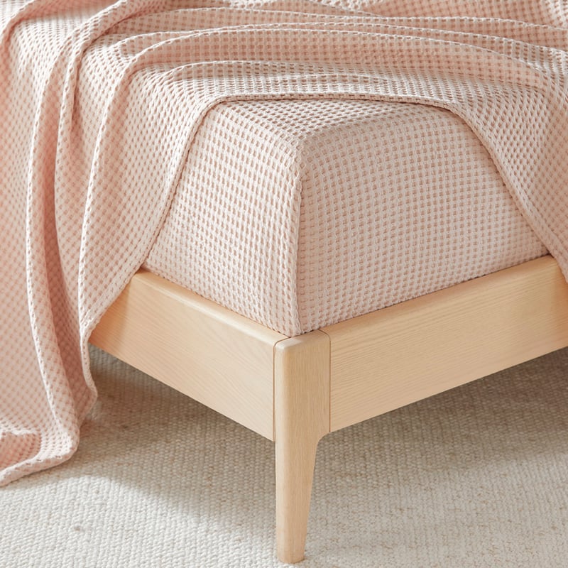 European Collection Turkish Cotton Nude Pink Waffle Blanket