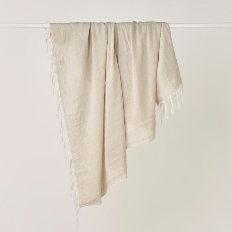 Iris Natural Linen & Cotton Throw