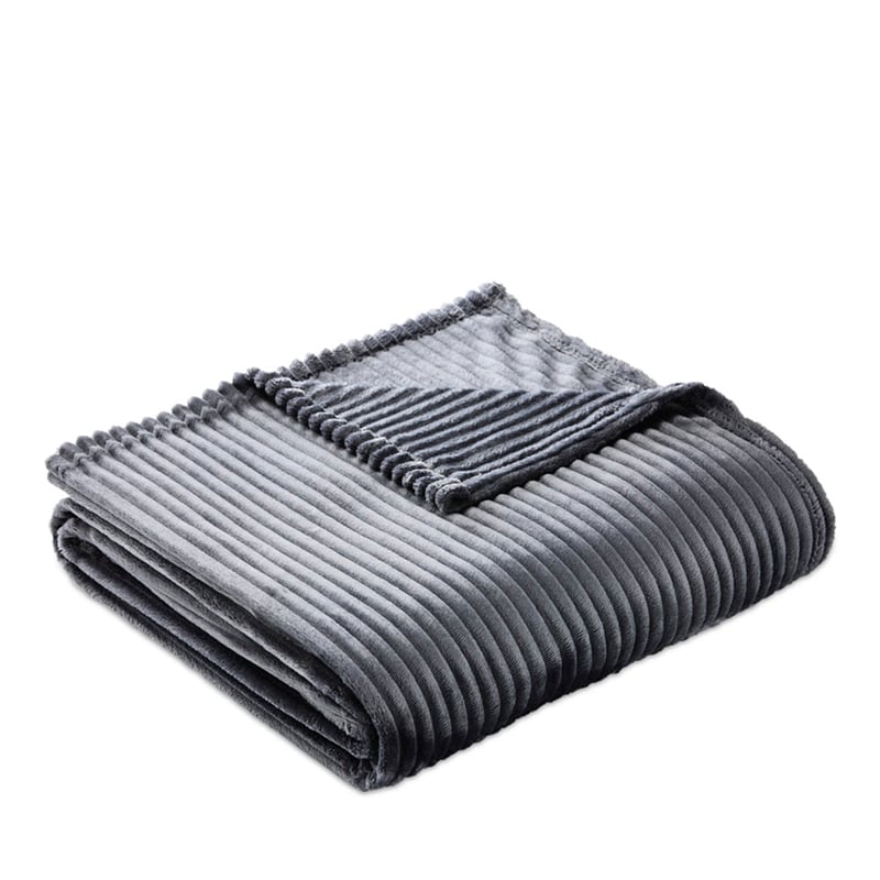 Evan Steel Blue Ribbed Blanket