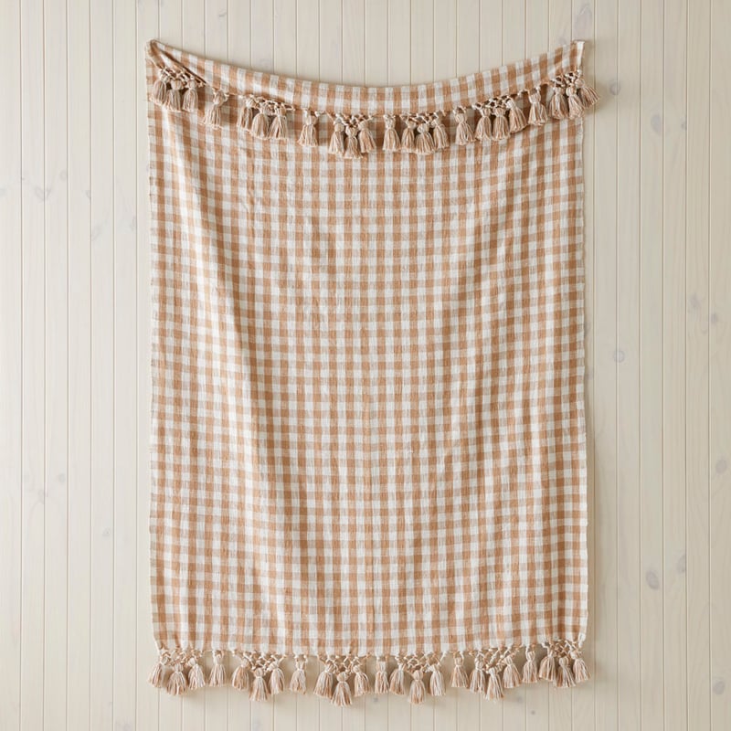 Zola Hazelnut & White Throw