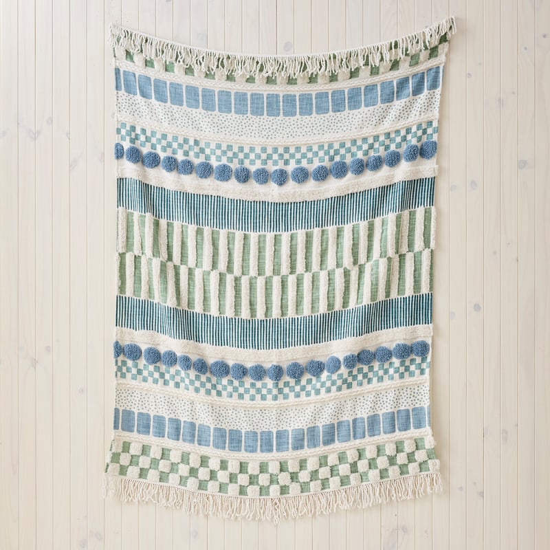 Paloma Green & Blue Tufted Throw