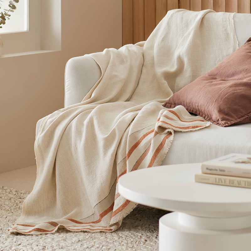 Indra Natural Linen Throw