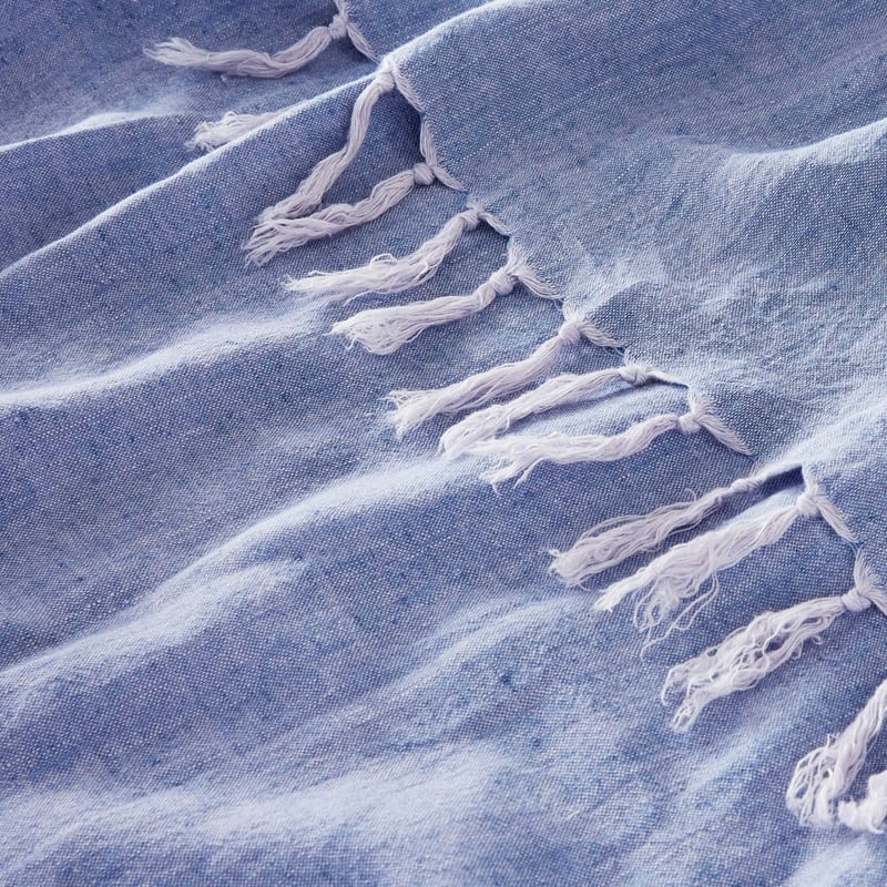 Malmo Arctic Blue Linen Throw