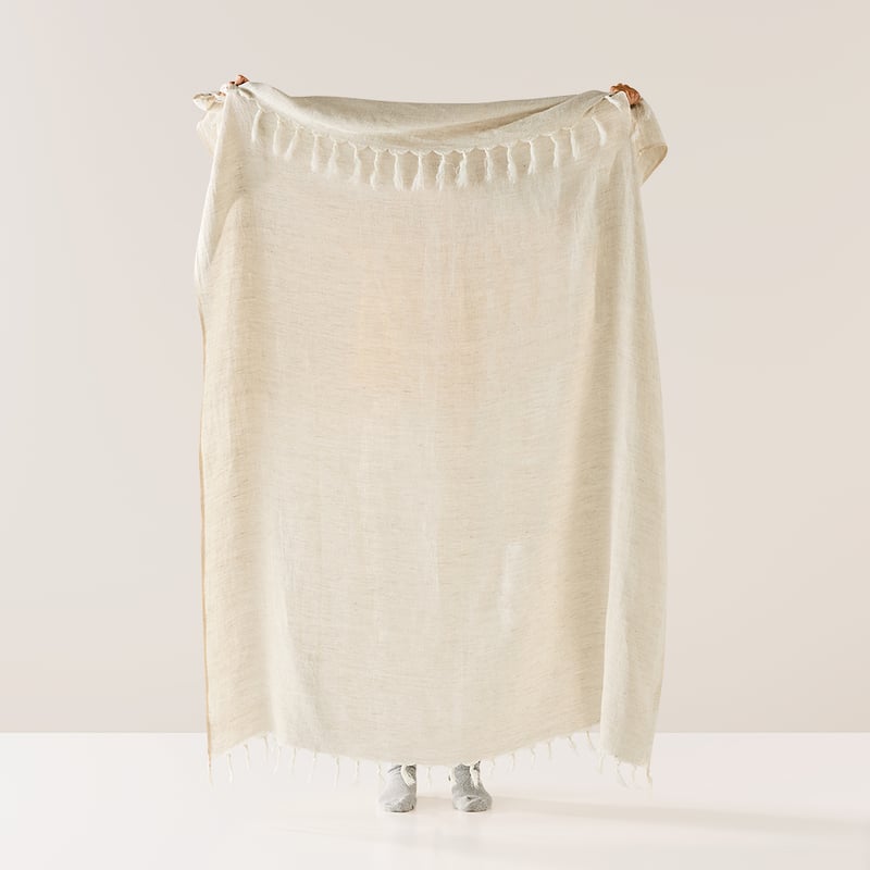 Malmo Natural Linen Throw