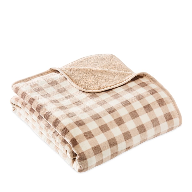 Sherpa Natural Gingham Blanket