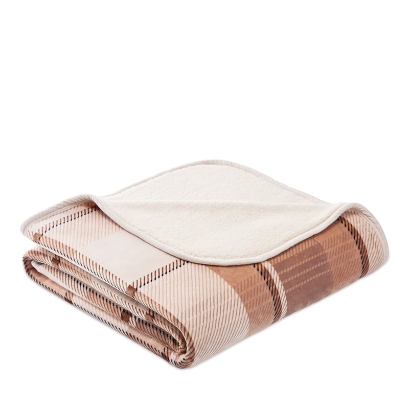 Sherpa Portabella Check Blanket