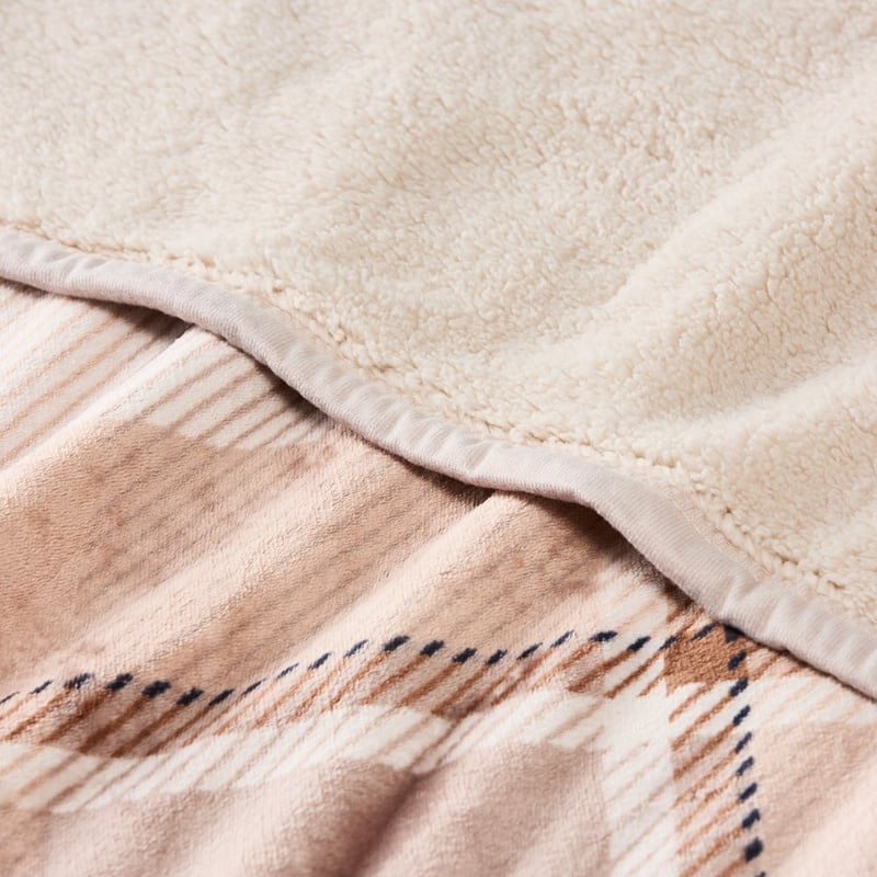 Sherpa Portabella Check Blanket