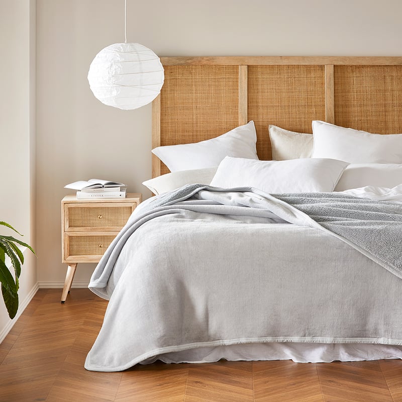 Sherpa Silver Blanket