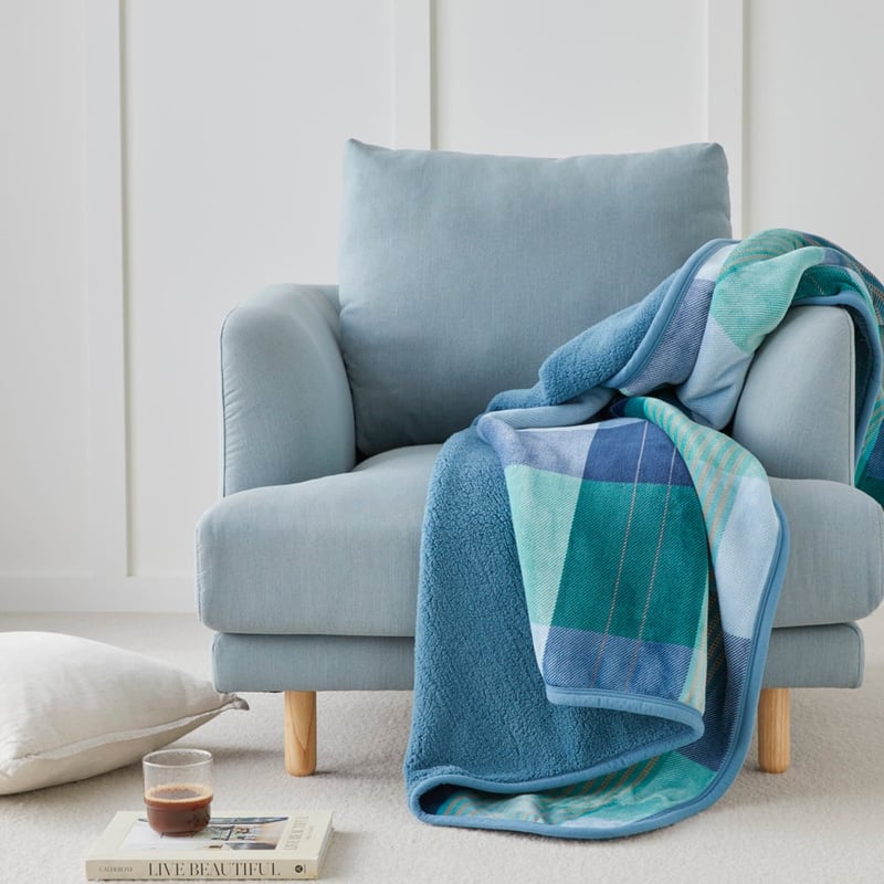 Sherpa Navy Oban Check Throw