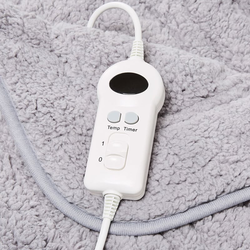 Sherpa Ash Grey Heated Blanket