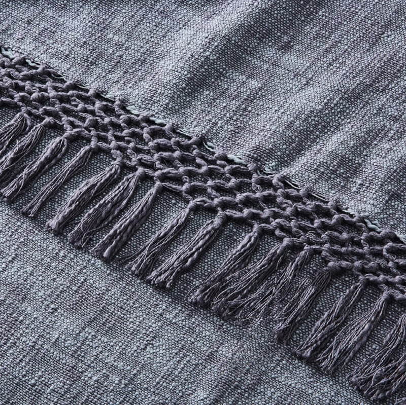 Macrame Knot Stormy Blues Throw