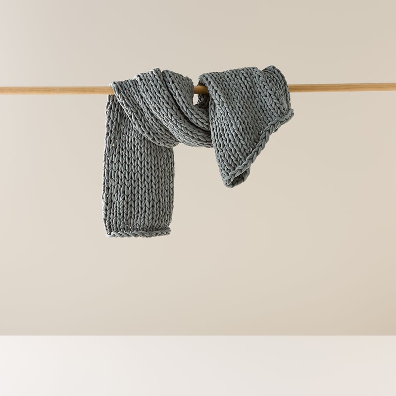 Astana  Light Grey Chunky Knit Throw