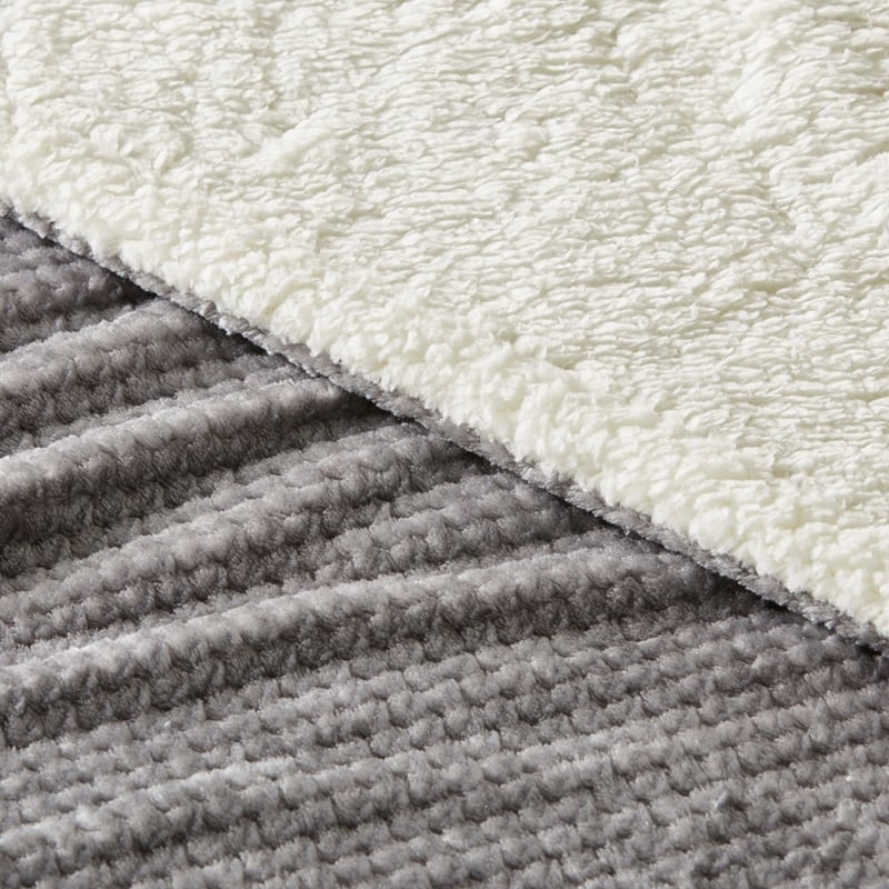 Honeycomb Large Grey Fleece Throw