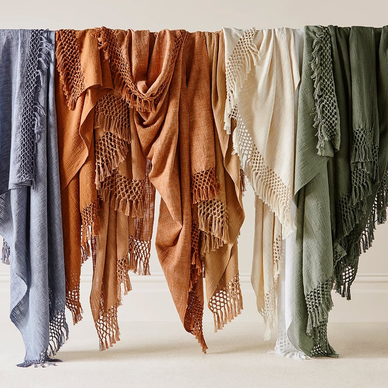Macrame Tobacco Knot Throw