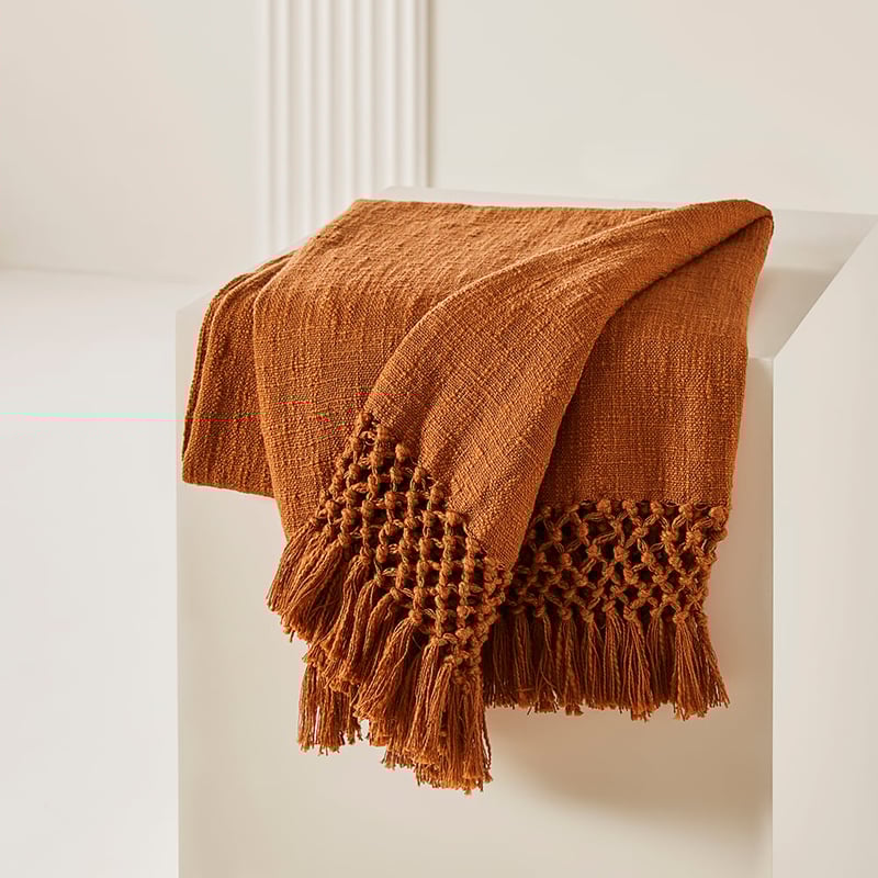 Macrame Brown Sugar Knot Throw