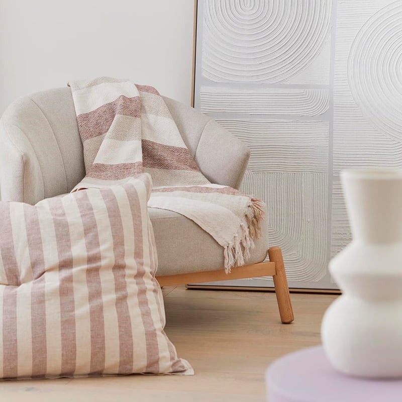 Cabo Natural & Chestnut Stripe Throw