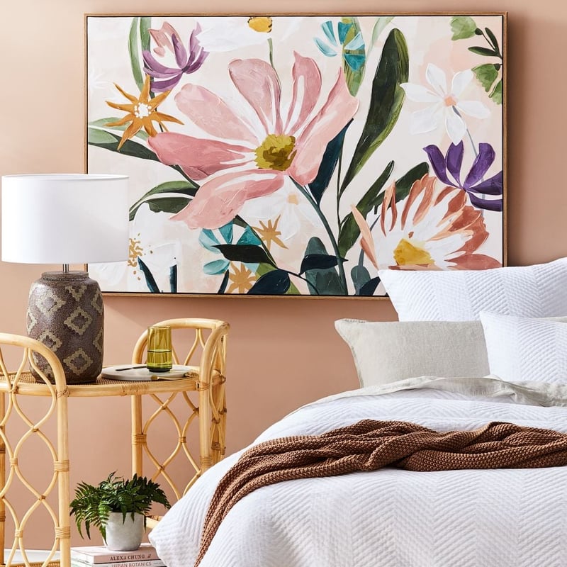 Amber Large Painted Blush Arrangement Canvas Wall Art