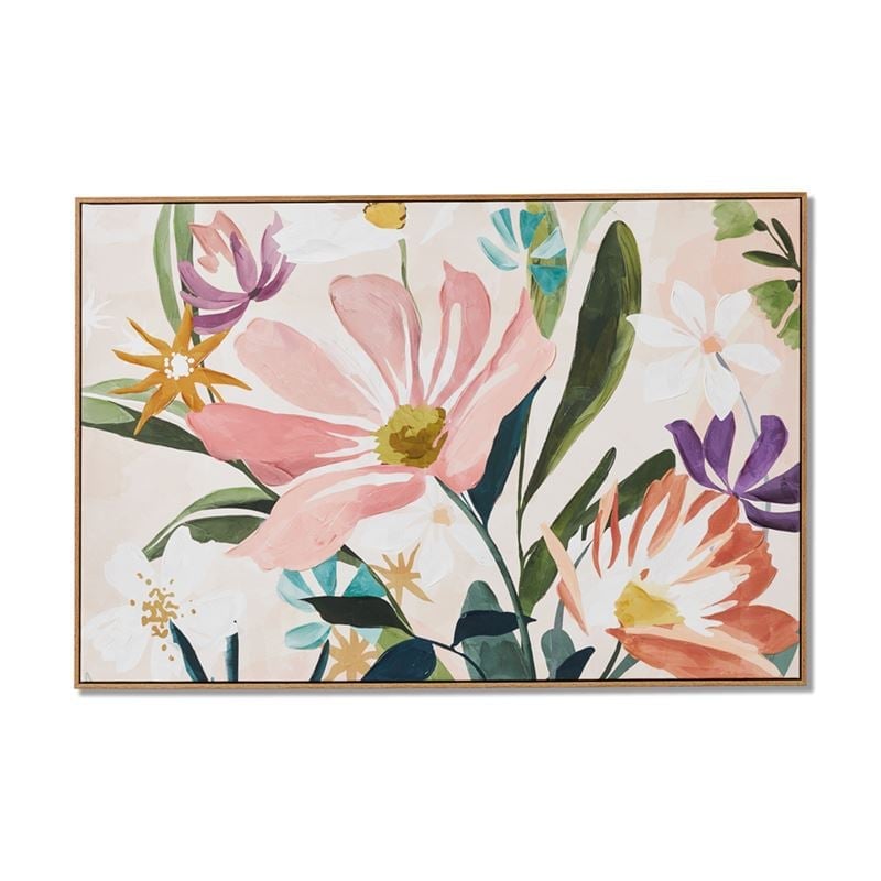 Amber Large Painted Blush Arrangement Canvas Wall Art