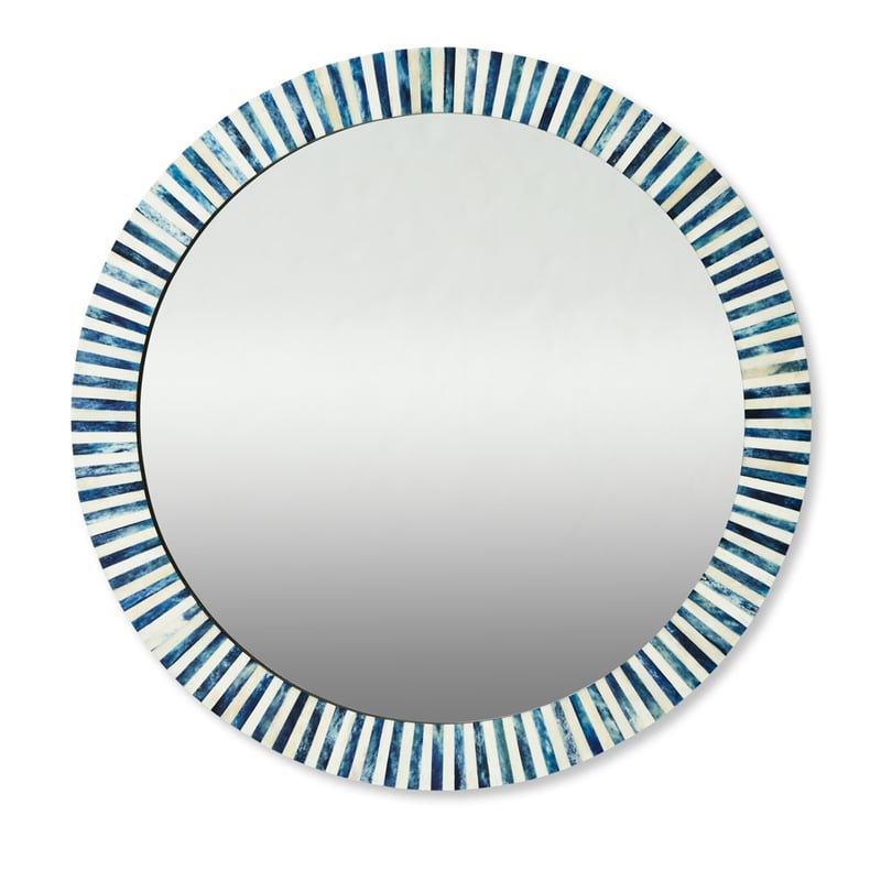 Catania Blue & Ivory Stripe Mirror