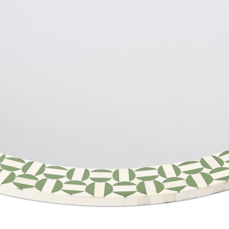 Catania Green & Ivory Round Mirror