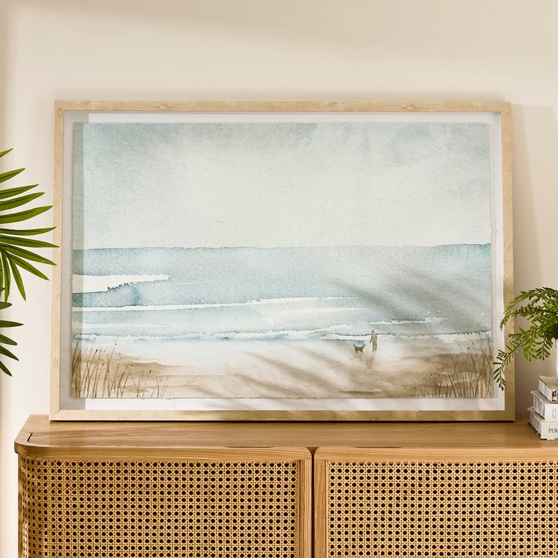 Clear Skies Beach Walk Framed Wall Art