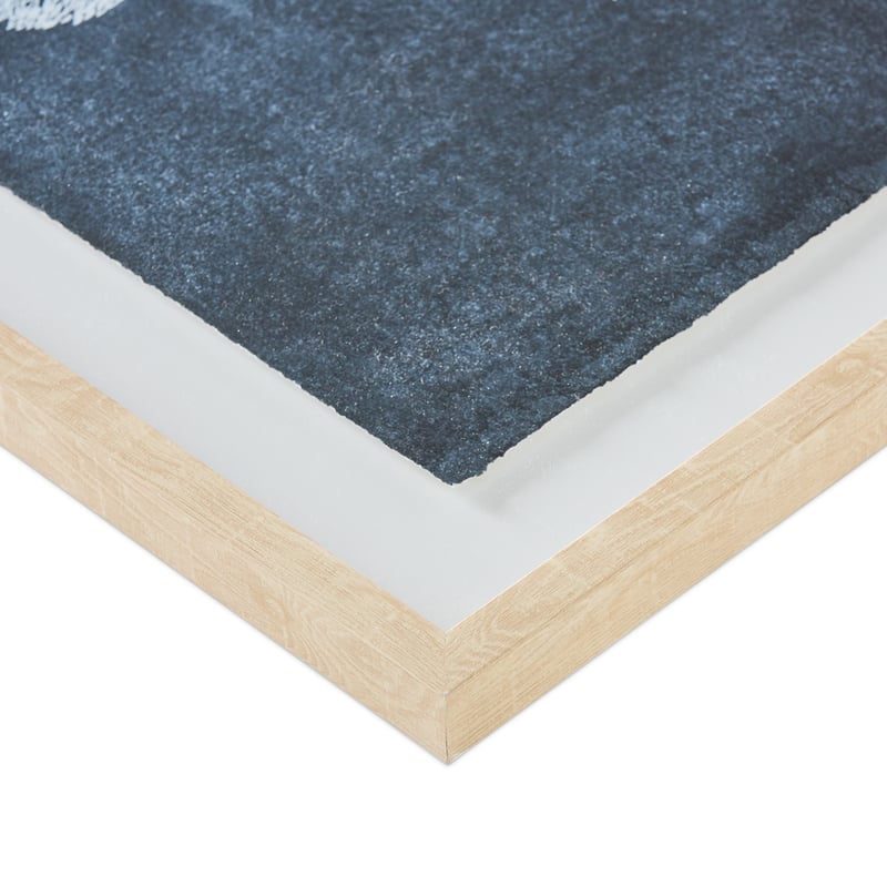 Indigo Flowers Stem Framed Wall Art