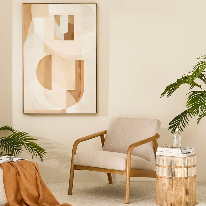 Modernist Natural Geo Canvas