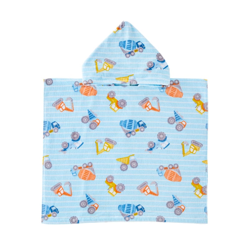 Construction Zone Kids Hooded Beach Towel