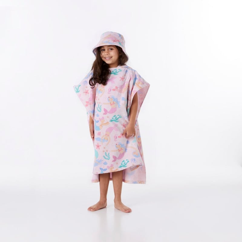 Mermaid Dreams Kids Hooded Beach Towel