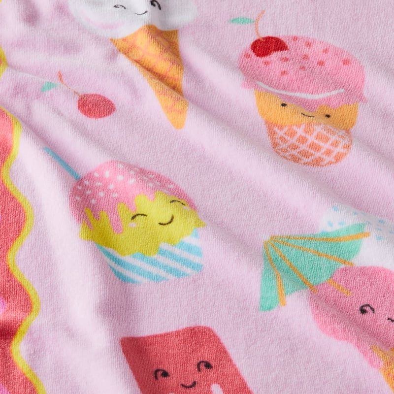 Kids Beach Ice Cream Party Printed Towel