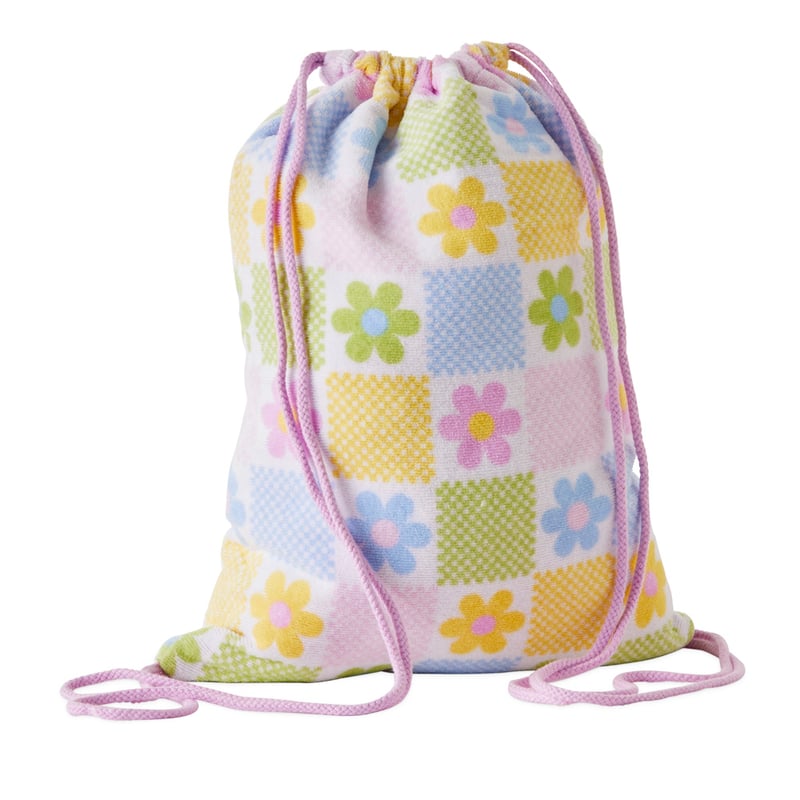 Kids Floral Gingham Terry Beach Bag