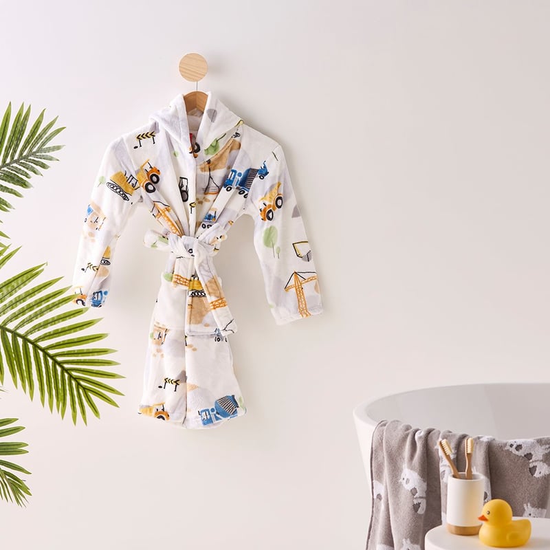 Kids Ultra Soft Construction Zone Dressing Gown