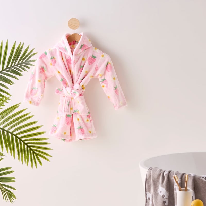 Kids Ultra Soft Strawberry Daisy Dressing Gown