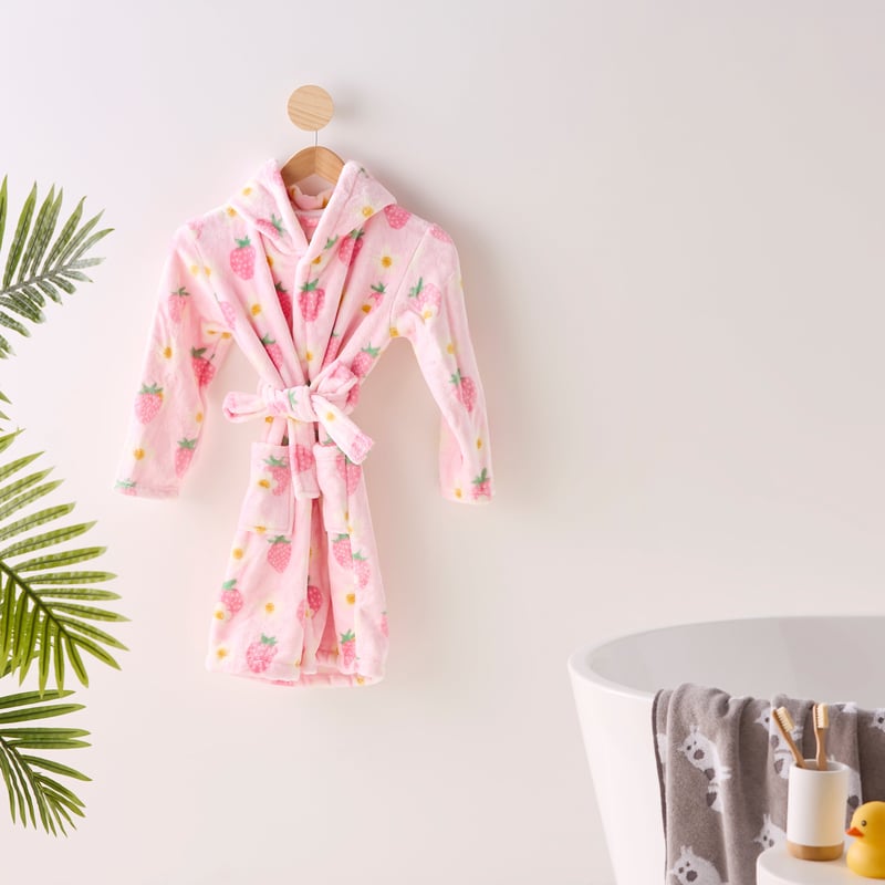 Kids Ultra Soft Strawberry Daisy Dressing Gown