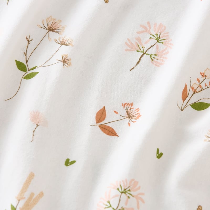Native Flora White Jersey Fitted Sheets Set of 2