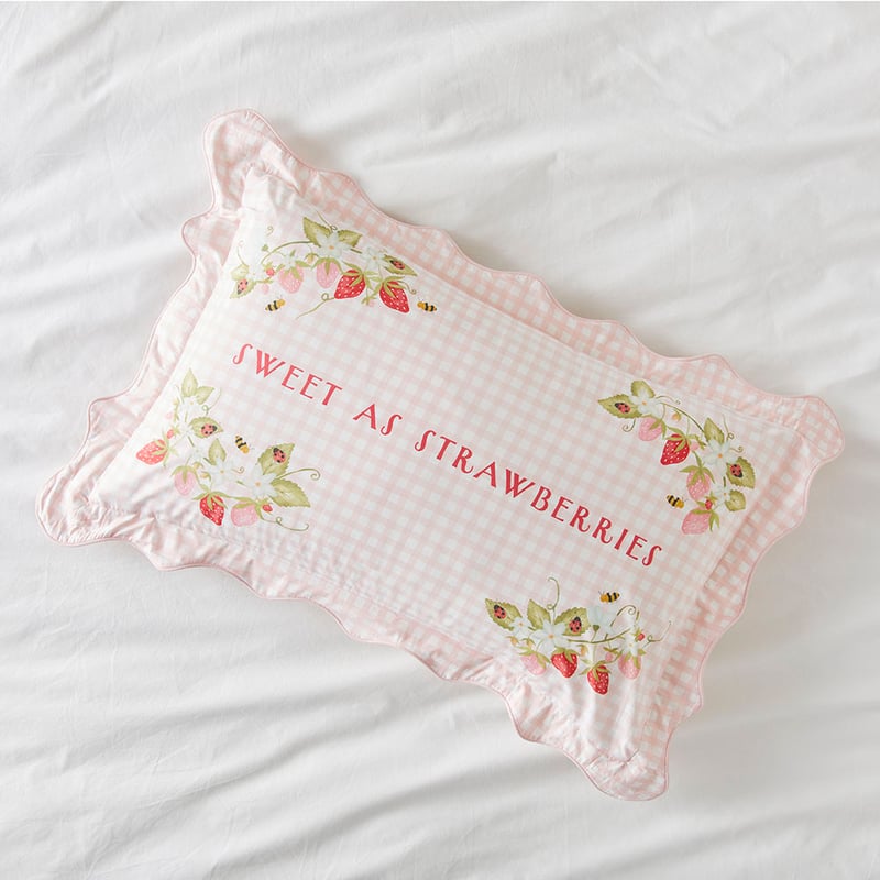 Heirloom Sweet As Strawberries Light Pink Pillowcase