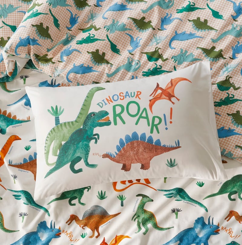 Roar The Dinosaur Kids Text Pillowcase