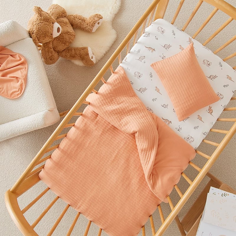 Boston Quilted Jersey Clay Cot Quilt Cover Set