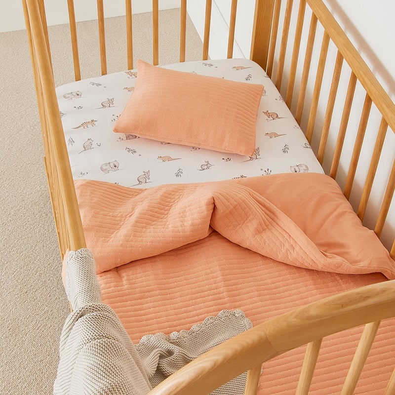 Boston Quilted Jersey Clay Cot Quilt Cover Set