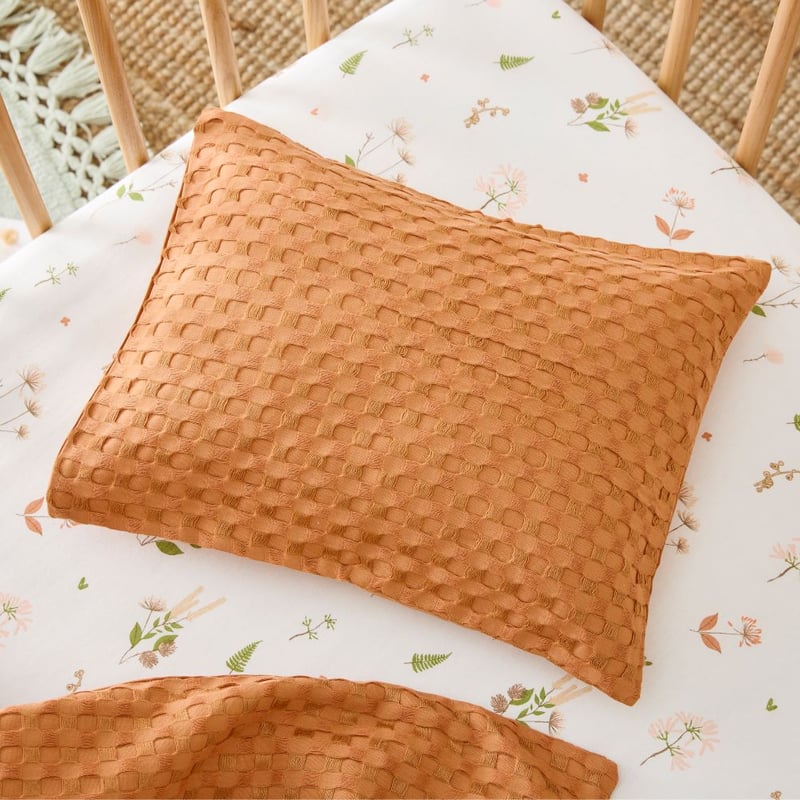 Bobbi Bamboo Cotton Waffle Biscuit Cot Quilt Cover Set 