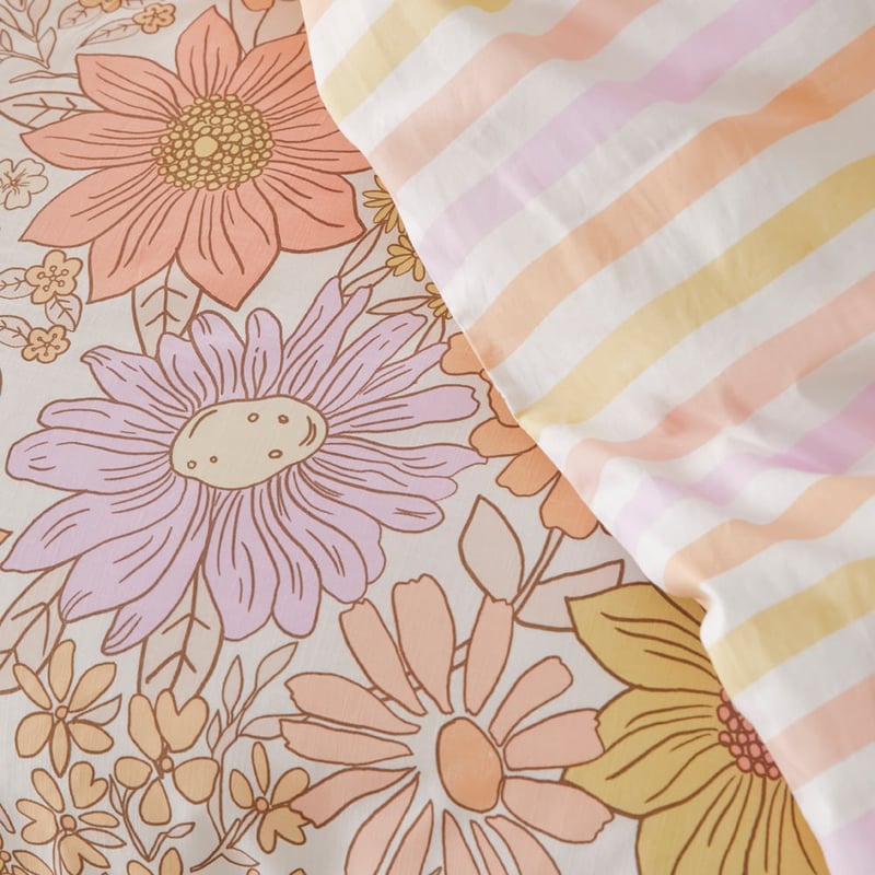 Farrah Sunset Floral Cot Quilt Cover Set