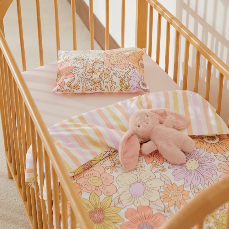 Farrah Sunset Floral Cot Quilt Cover Set